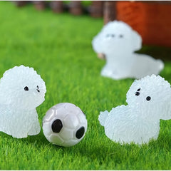 2pcs Puppy Night Light Fluffy Dogs with Expressive Eyes Car Decor Mini Ornament