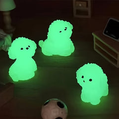 2pcs Puppy Night Light Fluffy Dogs with Expressive Eyes Car Decor Mini Ornament