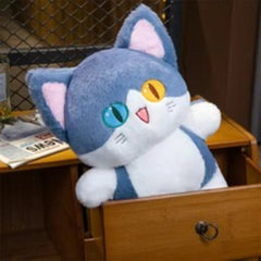 Shark Cat Plush Toy Soft Cartoon Stuffed Animal with Expressive Eyes