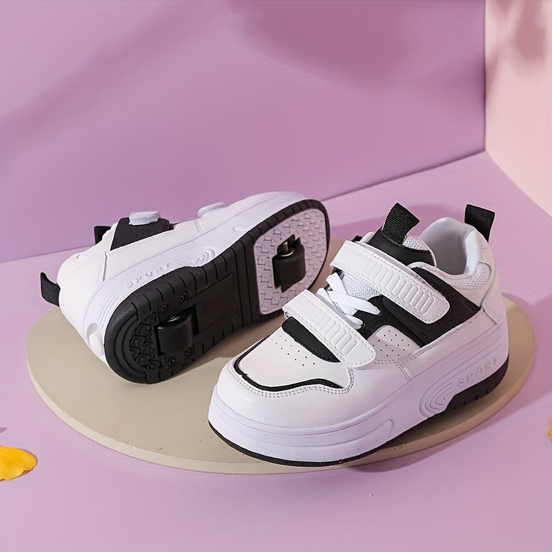 Boy's Roller Skate Shoes with Hook and Loop Fastener