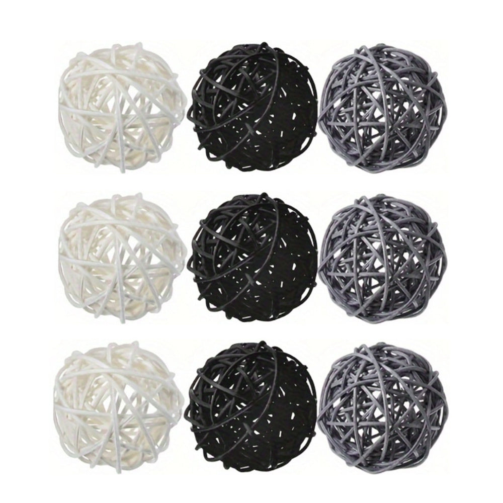 15pcs Wooden Rattan Ball Set for Home Decor and DIY Pet Toy