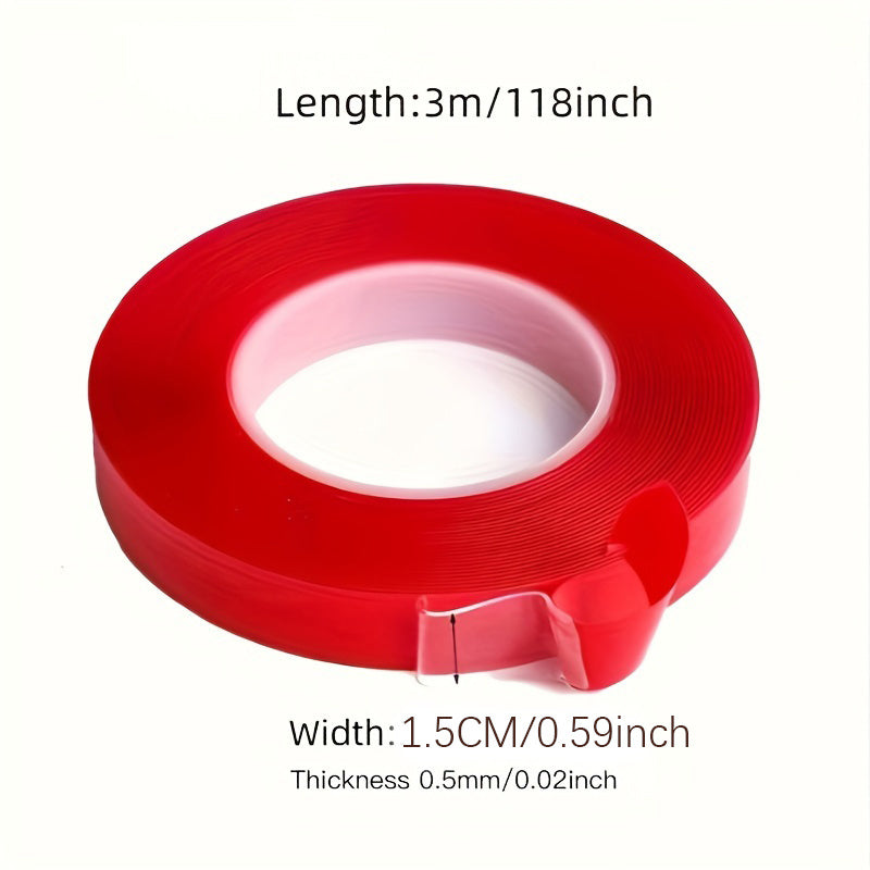 Red Film Transparent Double sided Adhesive Thickened Non marking Tape