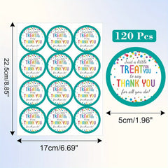 120pcs 2 Inch Thank You Stickers for Teachers Nurses Employees