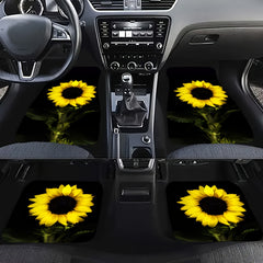 4pcs 3D Sunflower Car Floor Mats - Water Absorbent, Non-Slip, Stain Resistant