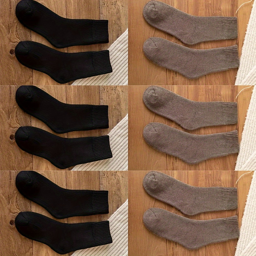 12 Pairs Velvet Cashmere Warm Socks Winter Crew Anti-bacterial Soc
