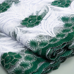 French Sequined Milk Silk Mesh Lace Fabric For Party Wedding