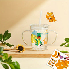 Dino Face Stickers Set 24 PCS DIY Cartoon Decal Kit for Party Favors