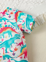 Dinosaur Graphic Print Round Neck T shirt for Baby Boys & Girls