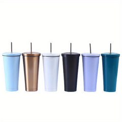 304 Stainless Steel Tumbler Cups w/ Straws Vacuum Insulated Coffee Mugs