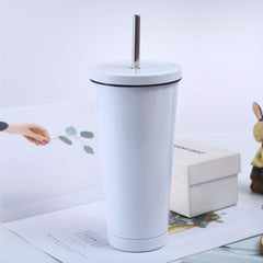 304 Stainless Steel Tumbler Cups w/ Straws Vacuum Insulated Coffee Mugs