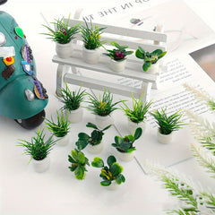 Realistic Mini Potted Plant Statue Bonsai for Toy Train Landscape