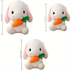 Bunny Plush Toy with Carrot Stuffed Rabbit Cushion