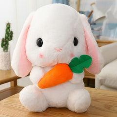 Bunny Plush Toy with Carrot Stuffed Rabbit Cushion
