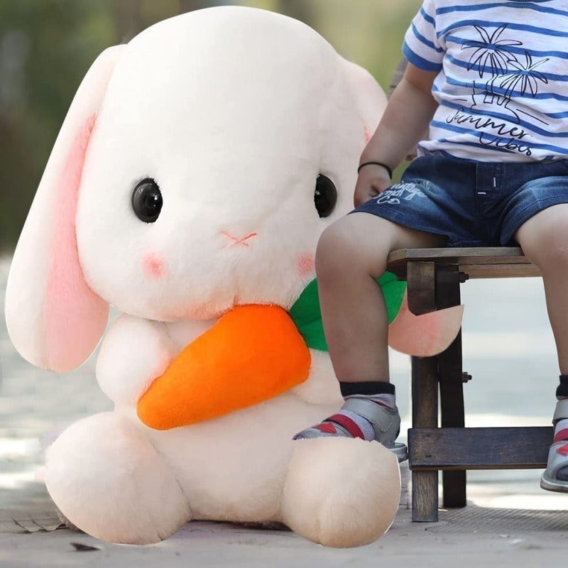Bunny Plush Toy with Carrot Stuffed Rabbit Cushion