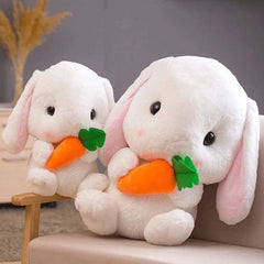 Bunny Plush Toy with Carrot Stuffed Rabbit Cushion