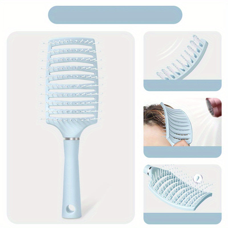 Detangling Hair Brush for All Hair Types Vented Nylon Bristles & ABS Handle