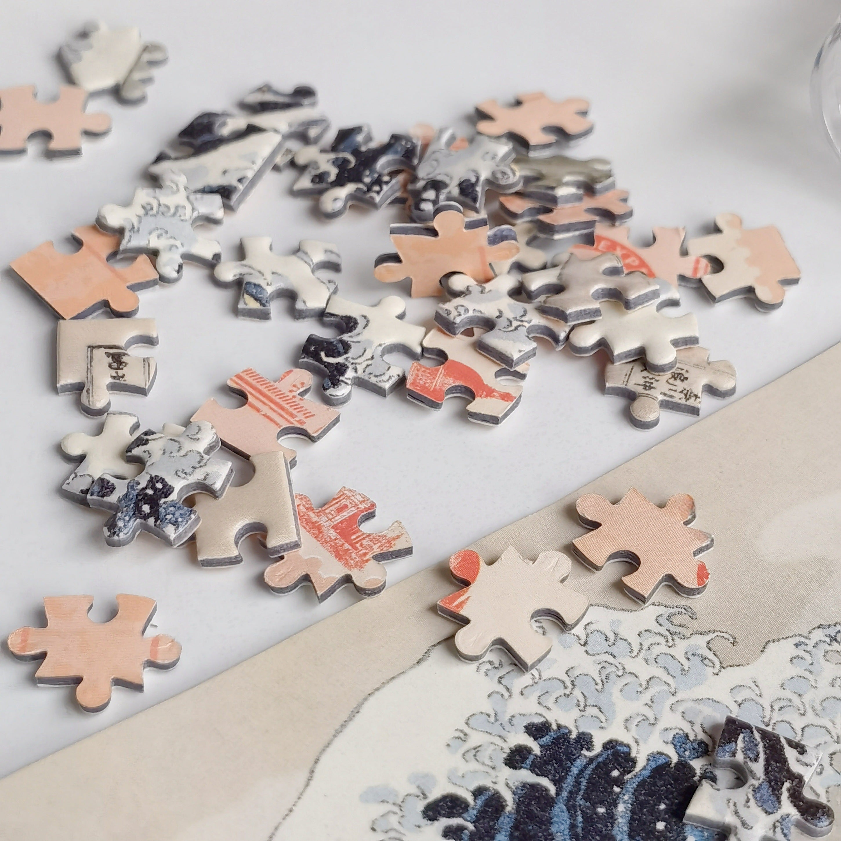 Mini Puzzle 150pcs Test Tube The Great Wave off Kanagawa 15x10cm Cartoon Puzzle