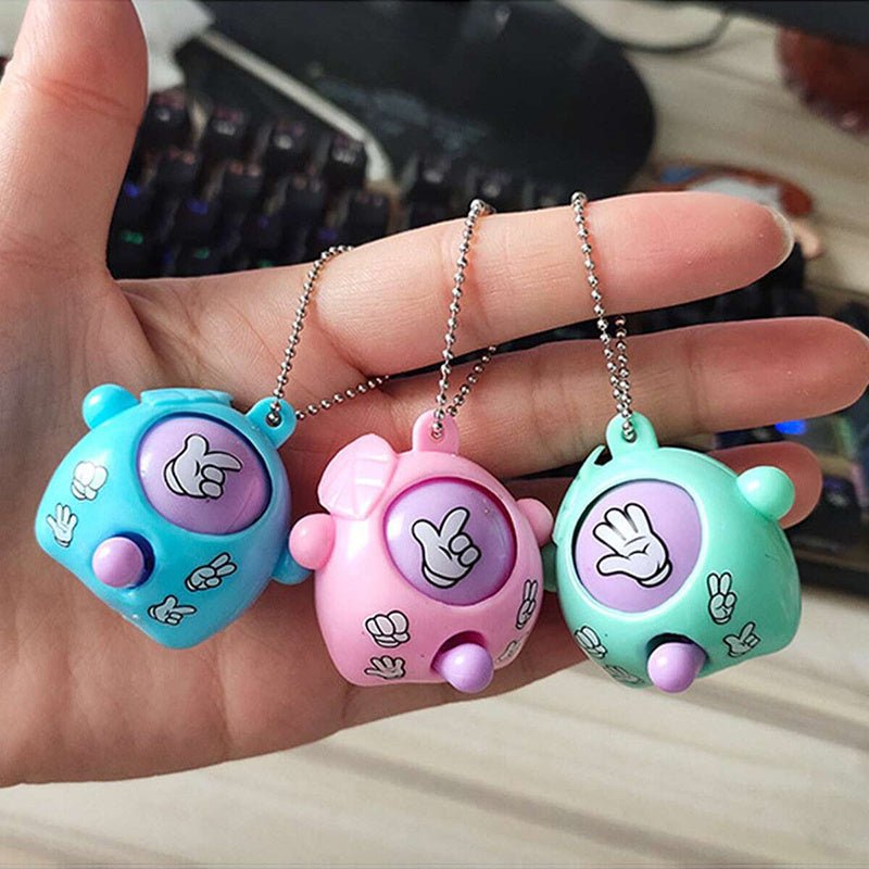 12pcs Mini Rock Paper Scissors Keychains Fun Fidget Toys for Purses Backpacks