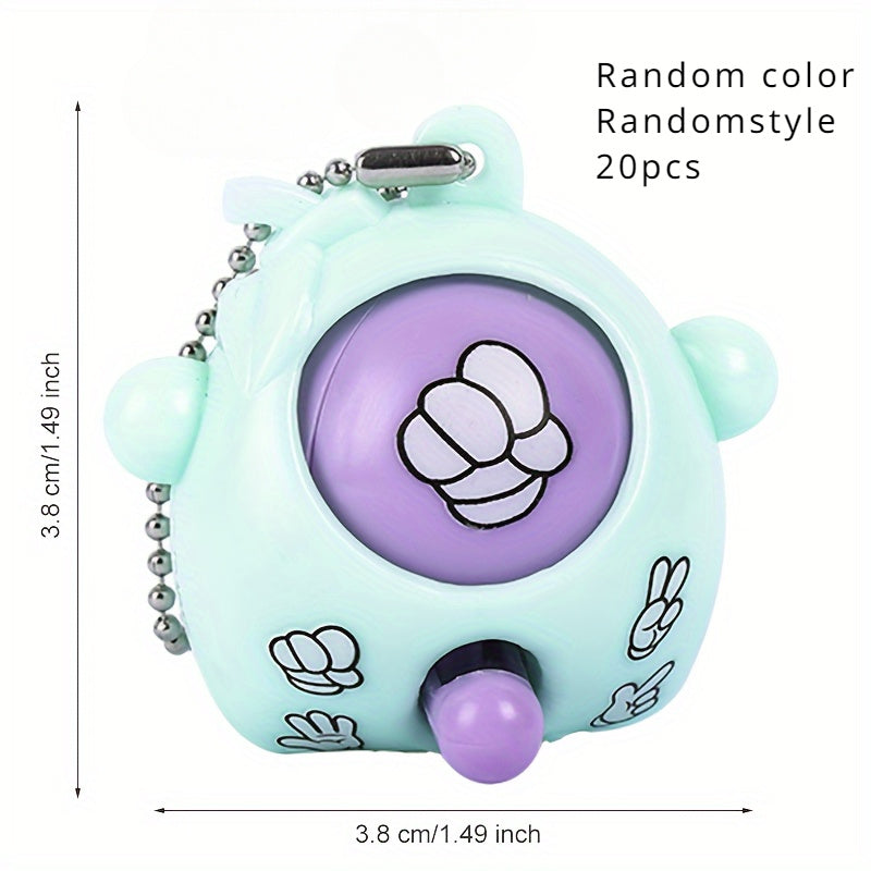 20pcs Mini Keychains Rock Paper Scissors & Fidget Toys - Fun Party Favors