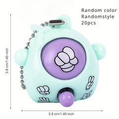 20pcs Mini Keychains Rock Paper Scissors & Fidget Toys - Fun Party Favors