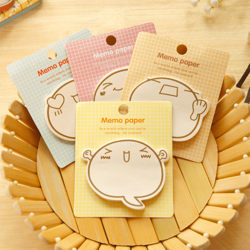 Cartoon Sticky Note Pad Smiling Face Fun Station
