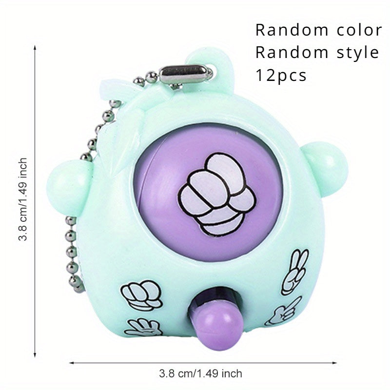 12pcs Mini Rock Paper Scissors Keychains Fun Fidget Toys for Purses Backpacks