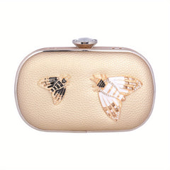 Women's Evening Clutch Bag With Bee Banquet Purse