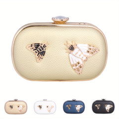 Women's Evening Clutch Bag With Bee Banquet Purse