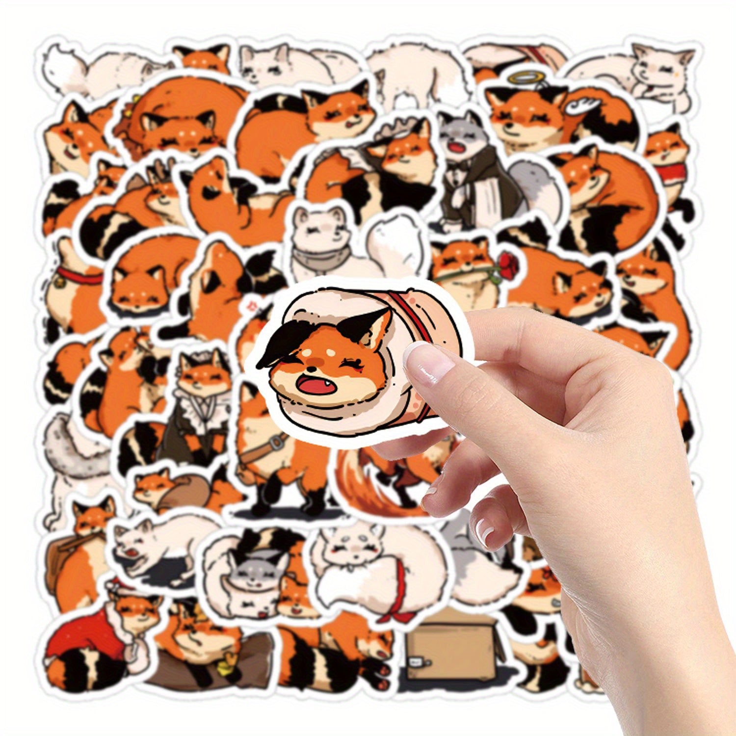 50pcs Fox Stickers Vintage Cartoon Decals Aesthetic Vinyl for DIY