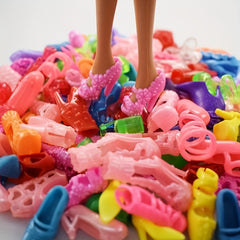 Colorful Doll Shoes Collection Variety Pack High Heels Sandals Flats Boots