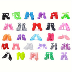 Colorful Doll Shoes Collection Variety Pack High Heels Sandals Flats Boots