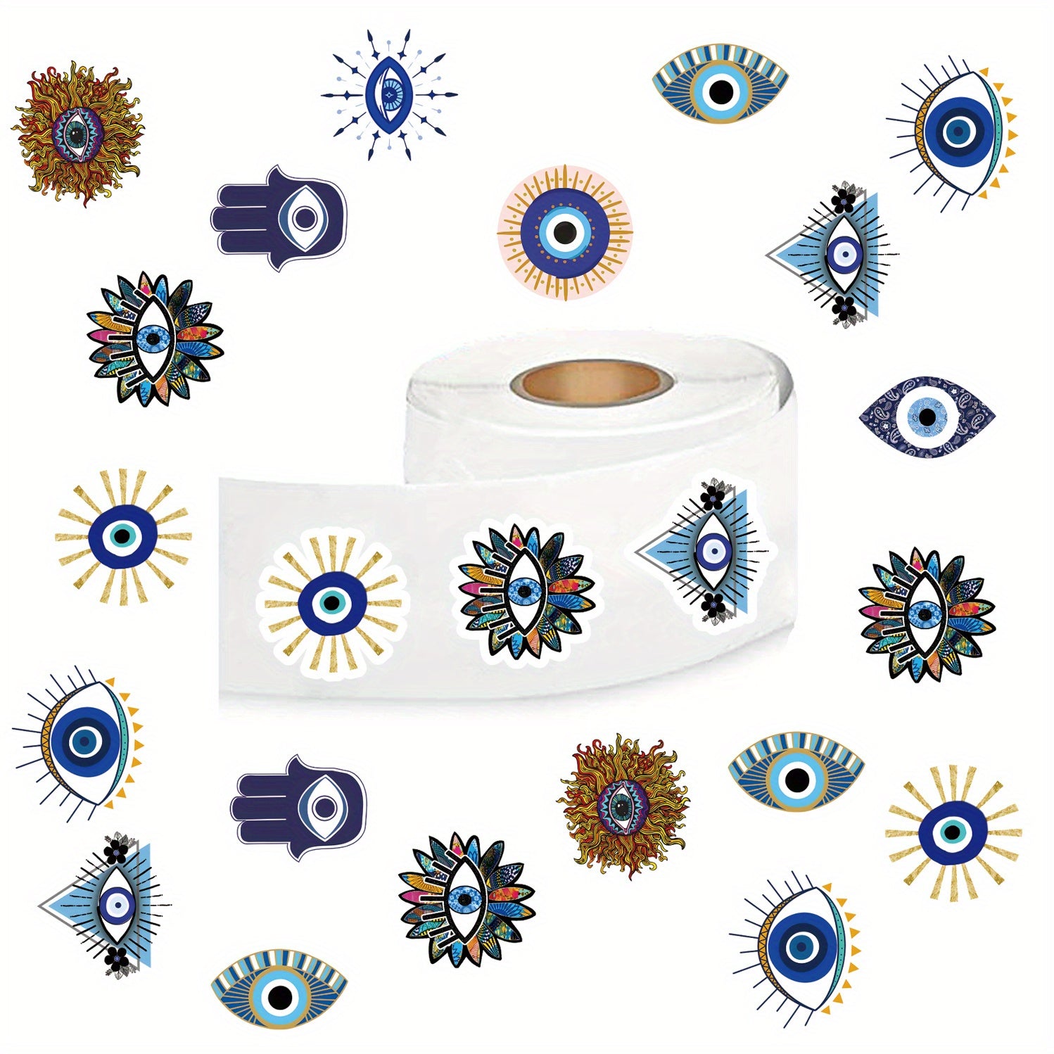 500 Pcs Evil Eye Cartoon Stickers Scrapbooking Envelopes Self-Adhesive Decals