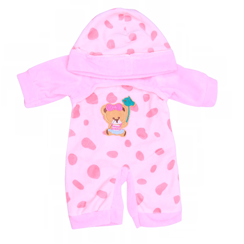 4-Piece Doll Clothing Set - Floral Dress, Hat, Pink Pajamas