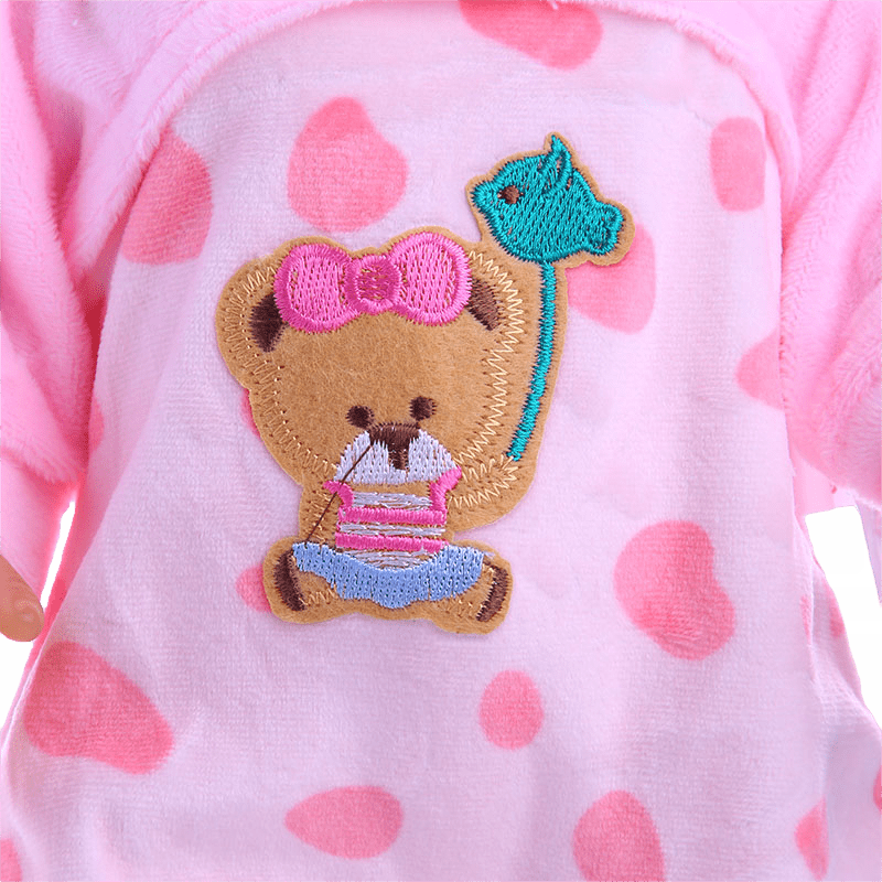 4-Piece Doll Clothing Set - Floral Dress, Hat, Pink Pajamas