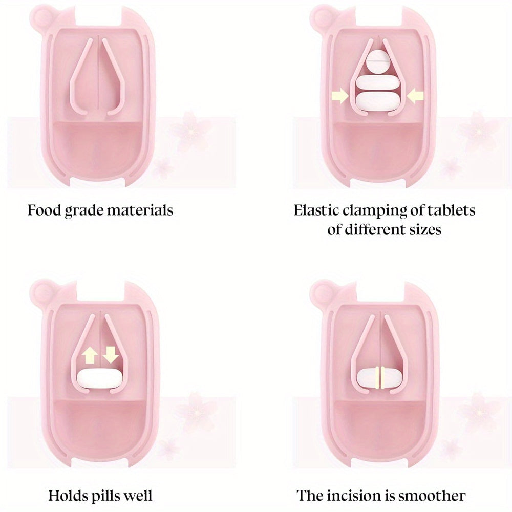 Portable Pill Cutter Dispenser Stainless Steel Blade