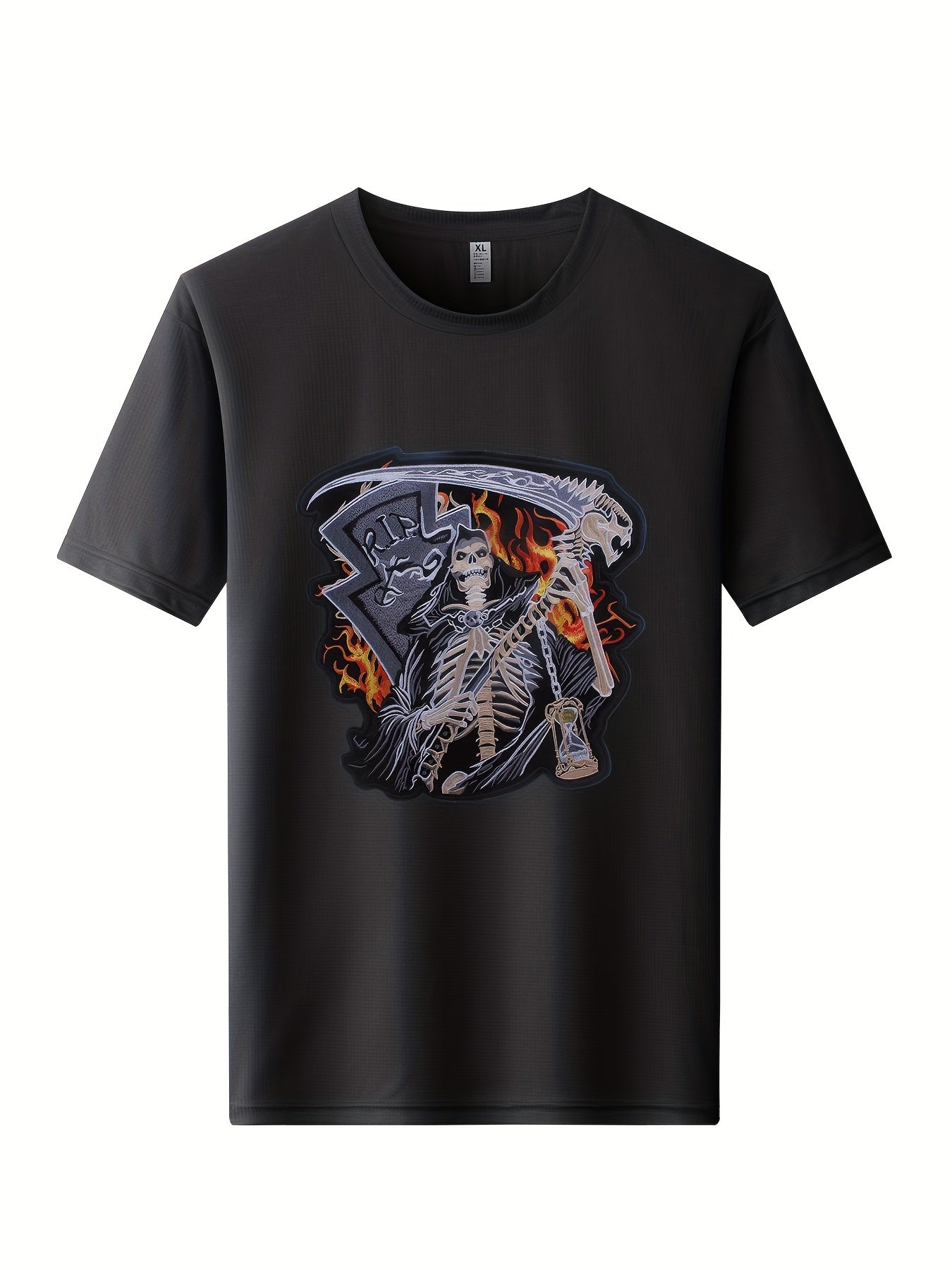 Skeleton Pattern Print Men's Graphic Crew Neck Active T shirt
