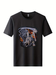 Skeleton Pattern Print Men's Graphic Crew Neck Active T shirt