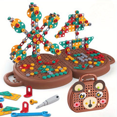 204pcs Kids Repair Tool Set Pretend Play Screw Disassembly Toys ABS Material