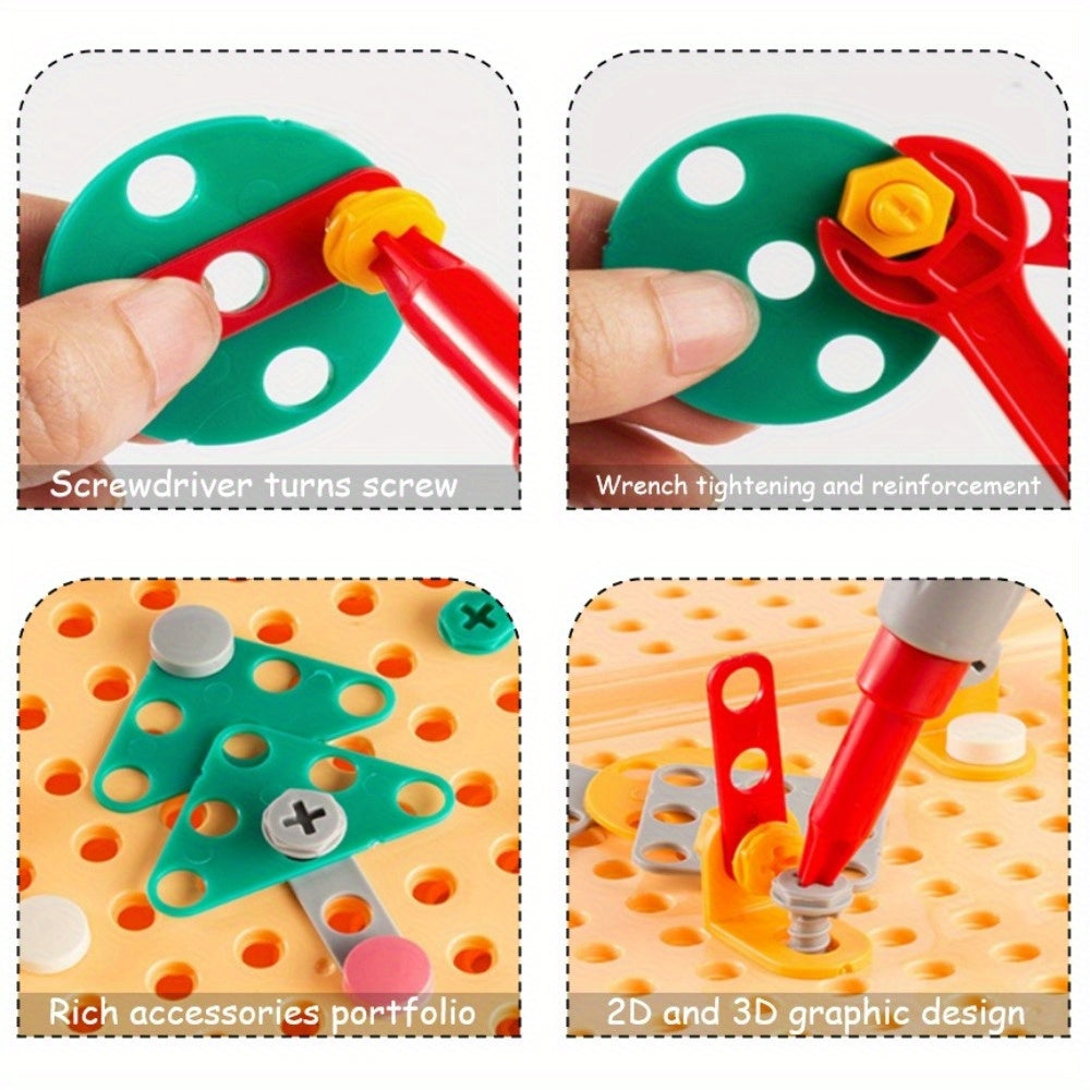 204pcs Kids Repair Tool Set Pretend Play Screw Disassembly Toys ABS Material