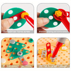 204pcs Kids Repair Tool Set Pretend Play Screw Disassembly Toys ABS Material