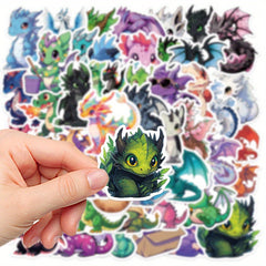 50pcs Cartoon Dragon Stickers for Water Bottles Scrapbooking