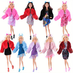 Princess Noble Doll Set Pink Coat Dress Headpiece & Shoe Accessories