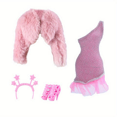Princess Noble Doll Set Pink Coat Dress Headpiece & Shoe Accessories