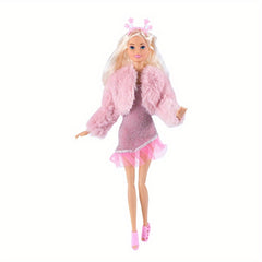 Princess Noble Doll Set Pink Coat Dress Headpiece & Shoe Accessories