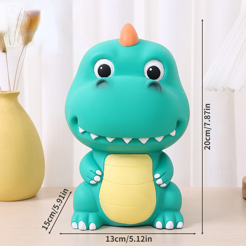 Dino Piggy Bank Green PVC Coin Saving Box