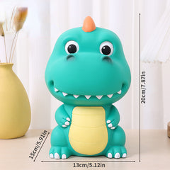 Dino Piggy Bank Green PVC Coin Saving Box