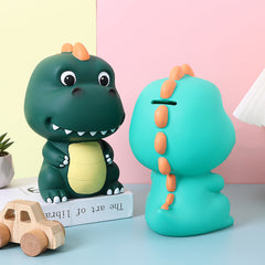 Dino Piggy Bank Green PVC Coin Saving Box