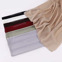 Rhinestone Chiffon Hijab Solid Long Scarf Casual Shawl Head Wrap Bandana