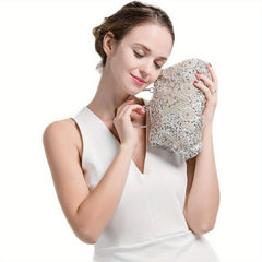 Antique Floral Bead Sequin Handheld Wallet Bag
