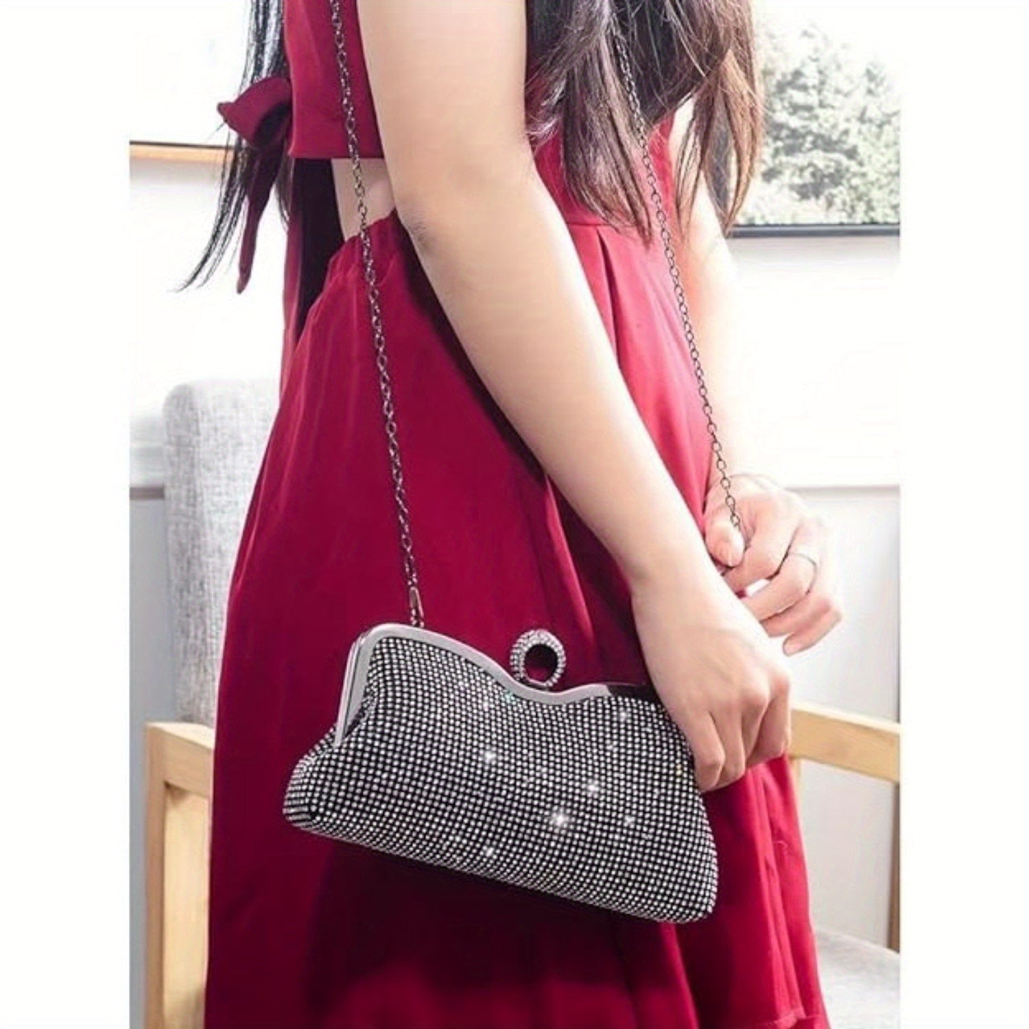 Bride Party Crystal Clutch Bag Water Drill